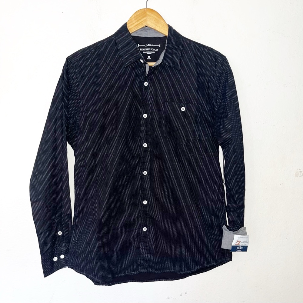 NWT Pd&c Peached Poplin Classic Fit Light Weight Tailored Garment Mens M Shirt